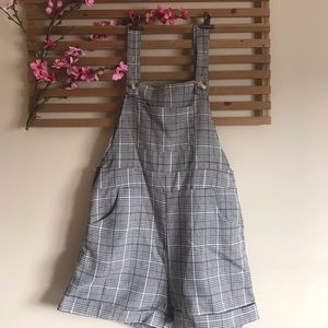 Plaid overalls